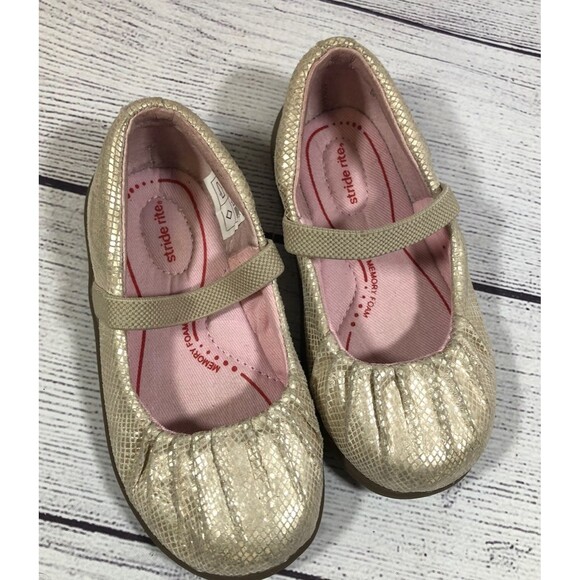 Stride rite size 6W cassie leather metallic flat - Picture 2 of 5